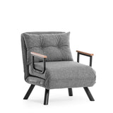 Fauteuils - Scandinavische slaapfauteuil Grijs gemêleerde stof Sando - Dimehouse