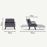 Fauteuils - Scandinavische slaapfauteuil Antraciet gemêleerde stof Sando - Dimehouse