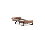 Fauteuils - Scandinavische slaapfauteuil Koper Bruin stof linnen look Sando - Dimehouse