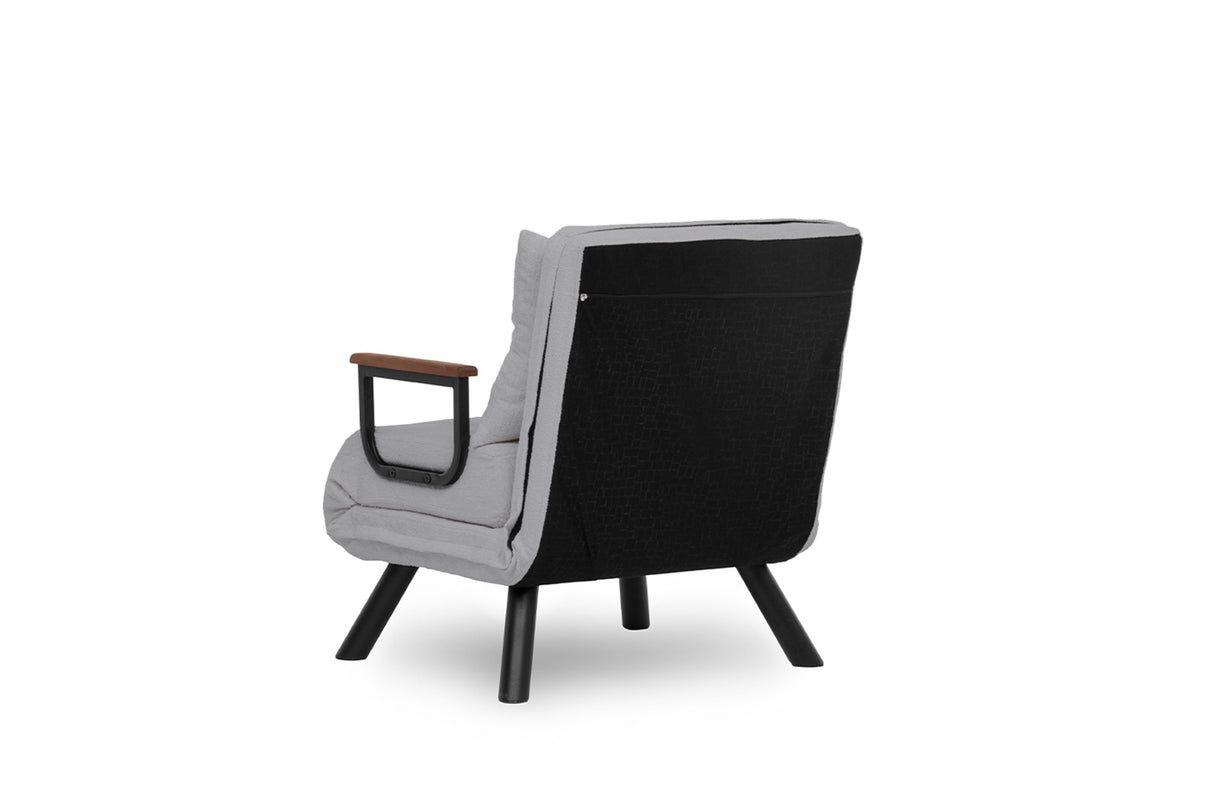 Fauteuils - Scandinavische slaapfauteuil Grijs teddystof Sando - Dimehouse