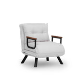 Fauteuils - Scandinavische slaapfauteuil Crème teddystof Sando - Dimehouse