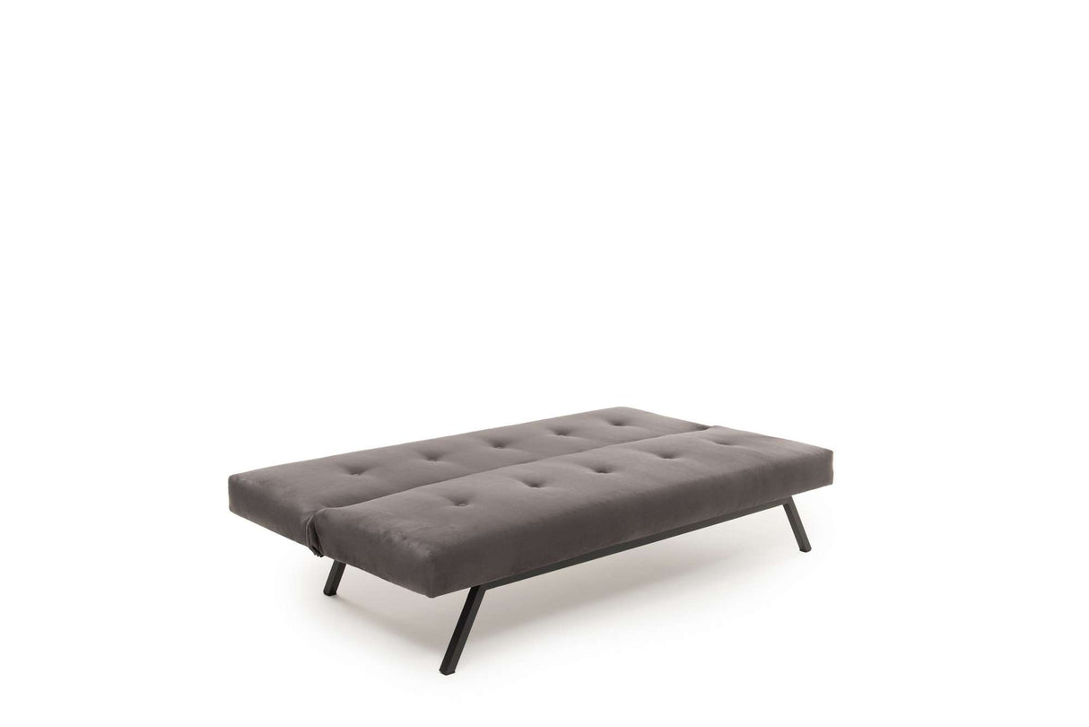 Slaapbanken - Slaapbank Grijs Stof 3 - Zits - 180 cm - Zonder armleuningen - Zoly - Dimehouse