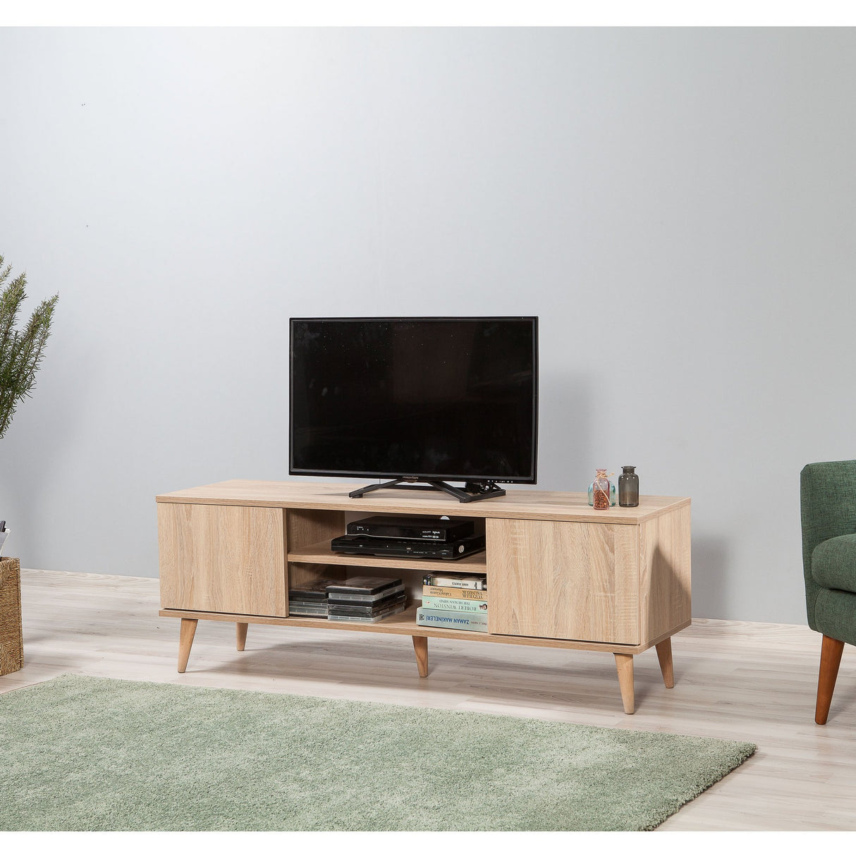 TV Meubels - TV Meubel Truva Sonoma Eik Melamine 140x50x40 cm - Dimehouse