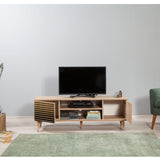 TV Meubels - TV Meubel Truva Sonoma Eik Gestreept Melamine 140x50x40 cm - Dimehouse