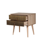 Nachtkastjes - Nachtkastje Catalina Sonoma Eik Melamine 60x61x40 cm - Dimehouse