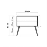 Nachtkastjes - Nachtkastje Catalina Sonoma Eik Melamine 60x61x40 cm - Dimehouse