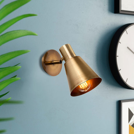 Wandlampen - Wandlamp Koperkleurig Metaal Velora - Dimehouse