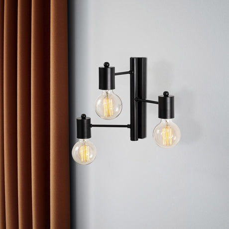 Wandlampen - Wandlamp 3 - lichts Zwart Metaal Brisa - Dimehouse