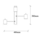 Wandlampen - Wandlamp 3 - lichts Zwart Metaal Brisa - Dimehouse