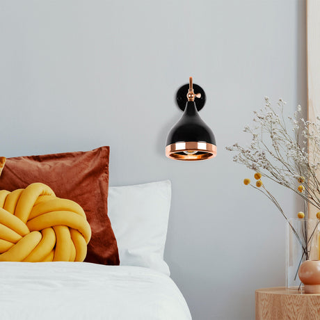 Wandlampen - Wandlamp Zwart Koper Metaal Grip - Dimehouse