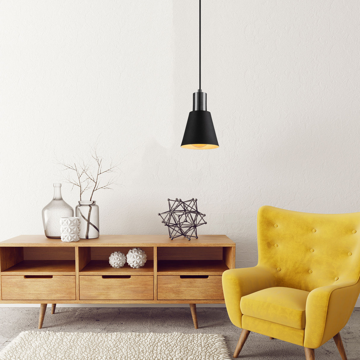 Hanglampen - Hanglamp Zwart Nickel Metaal Velora - Dimehouse
