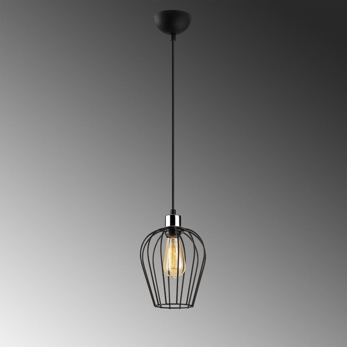 Hanglampen - Hanglamp 1 - lichts 20 cm Zwart Metaal Predator - Dimehouse