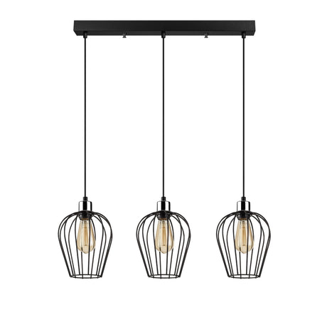 Hanglampen - Hanglamp 3 - lichts Zwart Metaal Predator - Dimehouse