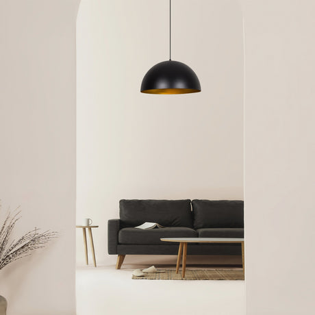 Hanglampen - Hanglamp 50 cm Zwart Goud Metaal Echelon - Dimehouse
