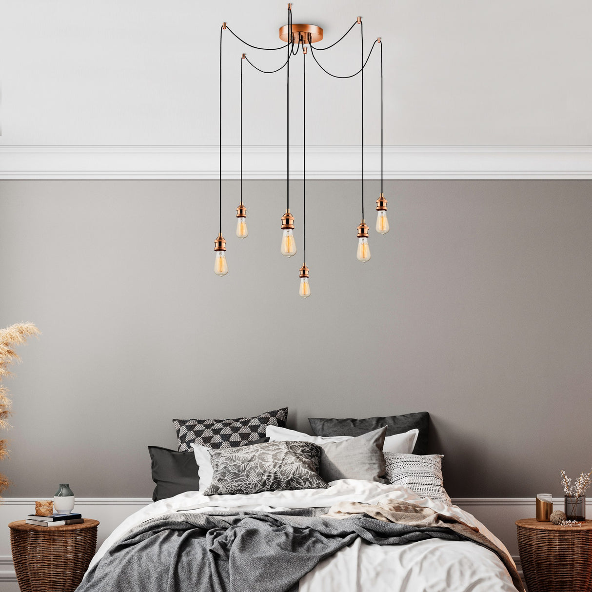 Hanglampen - Hanglamp 6 - lichts Koperkleurig Metaal Maris - Dimehouse