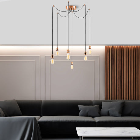 Hanglampen - Hanglamp 6 - lichts Koperkleurig Metaal Maris - Dimehouse