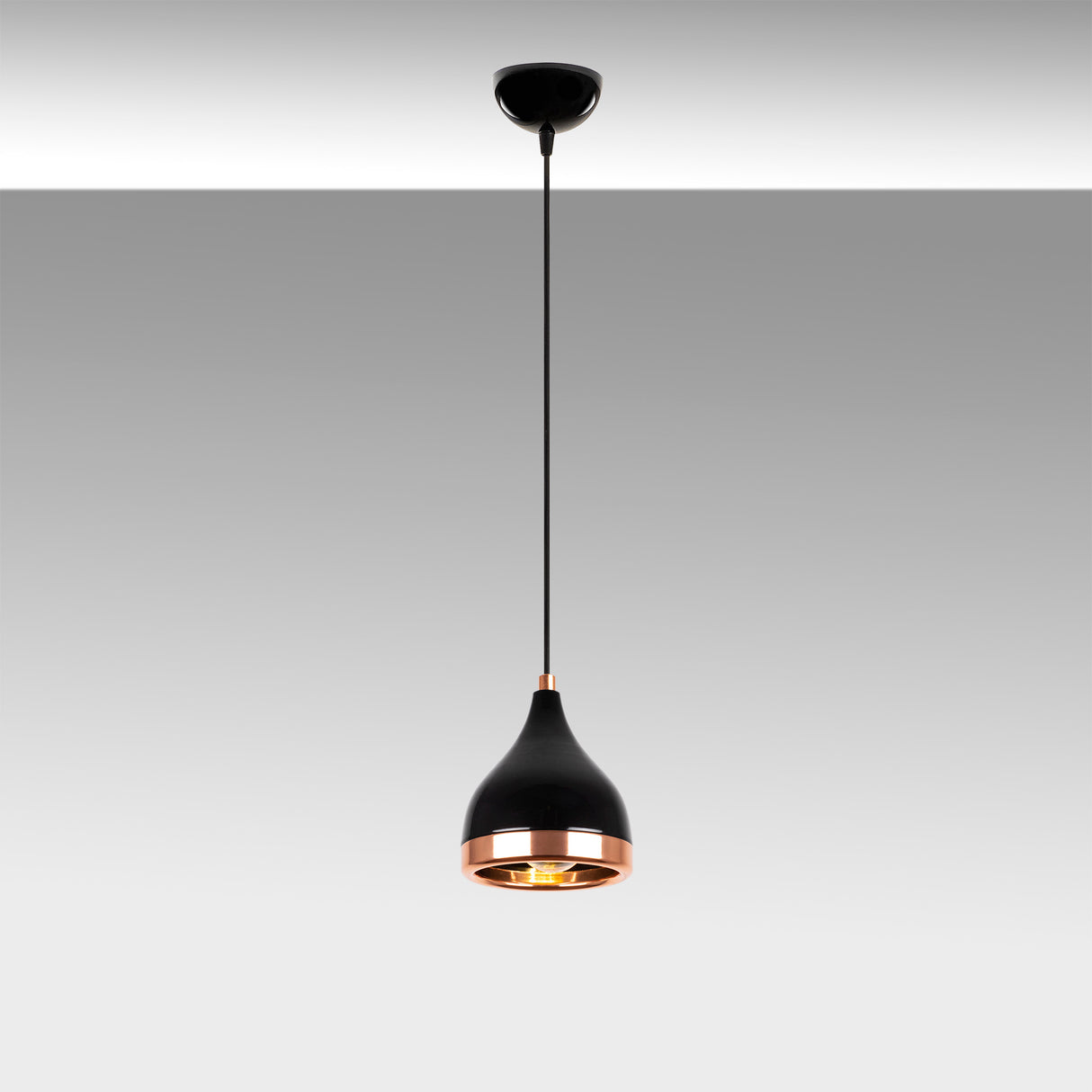 Hanglampen - Hanglamp 1 - lichts Zwart Koper Rond Metaal Grip - Dimehouse
