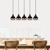 Hanglampen - Hanglamp 5 - lichts Zwart Koper Metaal Grip - Dimehouse