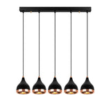 Hanglampen - Hanglamp 5 - lichts Zwart Koper Metaal Grip - Dimehouse