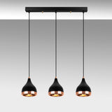 Hanglampen - Hanglamp 3 - lichts Zwart Koper Metaal Grip - Dimehouse
