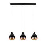Hanglampen - Hanglamp 3 - lichts Zwart Koper Metaal Grip - Dimehouse