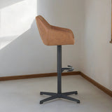 Barkrukken - Venom Barkruk Cognac Eco - leer - Verstelbare Draaibare Barstoel met Armleuning - Dimehouse