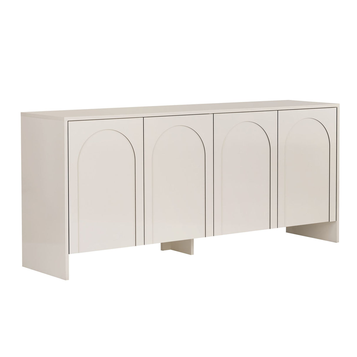 Arlen Beistelltisch creme 180 cm Melaminbeschichtetes Holz