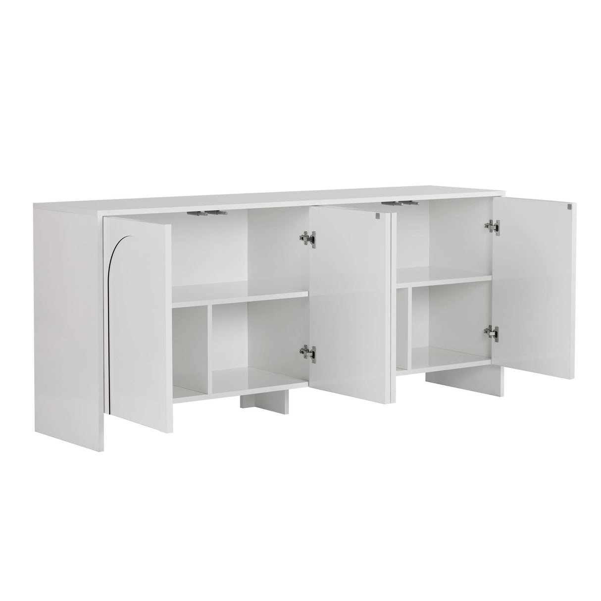 Arlen Beistelltisch weiß 180 cm Melaminbeschichtetes Holzverbundmaterial