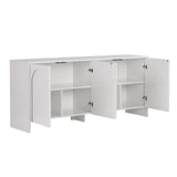 Arlen Beistelltisch weiß 180 cm Melaminbeschichtetes Holzverbundmaterial