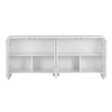 Arlen Beistelltisch weiß 180 cm Melaminbeschichtetes Holzverbundmaterial