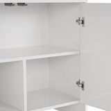 Arlen Beistelltisch weiß 180 cm Melaminbeschichtetes Holzverbundmaterial