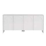Arlen Beistelltisch weiß 180 cm Melaminbeschichtetes Holzverbundmaterial