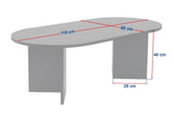 Salontafels - Ovale salontafel travertin melamine - Japandi - 119x60 cm - Sota - Dimehouse