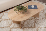 Salontafels - Ovale salontafel eiken melamine - Japandi - 119x60 cm - Sota - Dimehouse