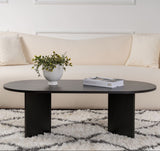 Salontafels - Ovale salontafel Zwart melamine - Japandi - 119x60 cm - Sota - Dimehouse