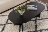 Salontafels - Ovale salontafel Zwart melamine - Japandi - 119x60 cm - Sota - Dimehouse
