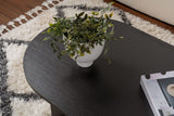 Salontafels - Ovale salontafel Zwart melamine - Japandi - 119x60 cm - Sota - Dimehouse