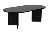 Salontafels - Ovale salontafel Zwart melamine - Japandi - 119x60 cm - Sota - Dimehouse