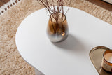 Salontafels - Salontafel wit melamine boogvorm Koda 119x60 cm - Dimehouse