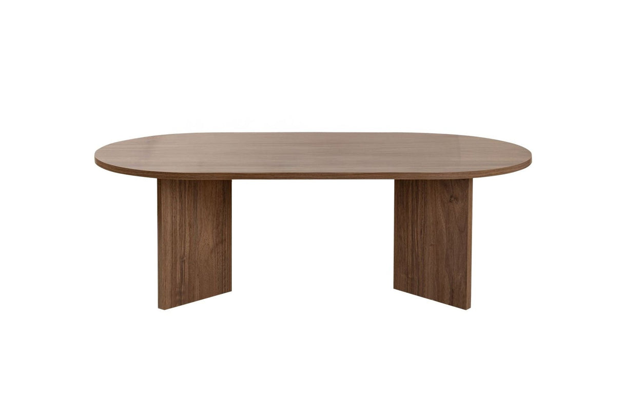 Salontafels - Ovale salontafel walnoot melamine - Japandi - 119x60 cm - Sota - Dimehouse