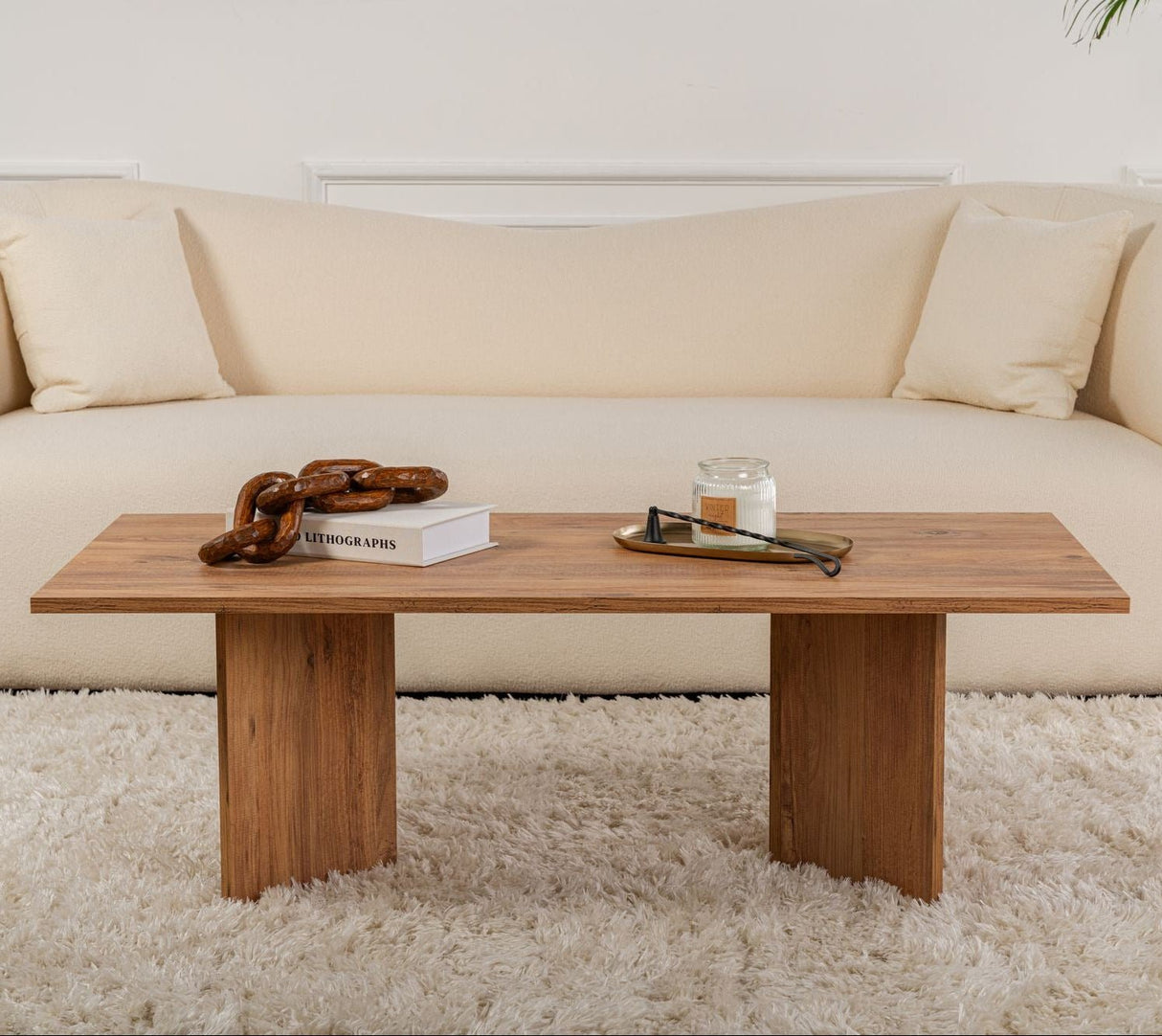 Salontafels - Rechthoekige Salontafel Siban Atlantisch Dennenhout look - 119x60 cm - Dimehouse