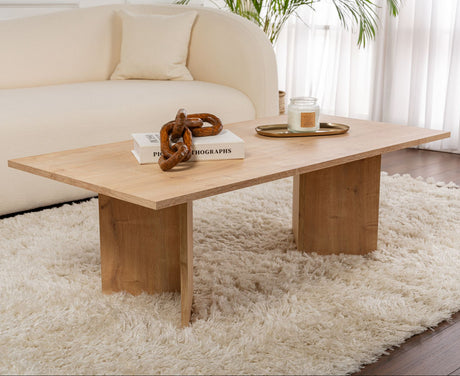 Salontafels - Rechthoekige Salontafel Siban Sapphire Eikenhout look - 119x60 cm - Dimehouse
