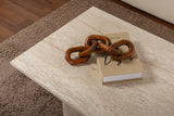 Salontafels - Rechthoekige salontafel travertin melamine Sabin 119x60 cm - Dimehouse