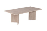 Salontafels - Rechthoekige salontafel travertin melamine Sabin 119x60 cm - Dimehouse