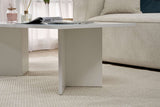 Salontafels - Rechthoekige salontafel wit melamine Sabin 119x60 cm - Dimehouse