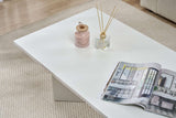 Salontafels - Rechthoekige salontafel wit melamine Sabin 119x60 cm - Dimehouse