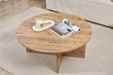 Salontafels - Ronde salontafel Dennenhout melamine - 90x90x40 cm - Dakota - Dimehouse