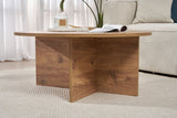 Salontafels - Ronde salontafel Dennenhout melamine - 90x90x40 cm - Dakota - Dimehouse