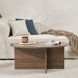 Salontafels - Ronde salontafel Walnoot melamine - 90x90x40 cm - Dakota - Dimehouse