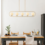 Hanglampen - Hanglamp 5 - lichts Goud Beige Glas Lucent - Dimehouse